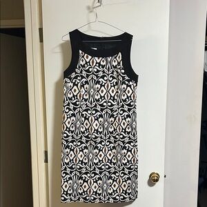Talbots Black and White Patterned Mini Dress